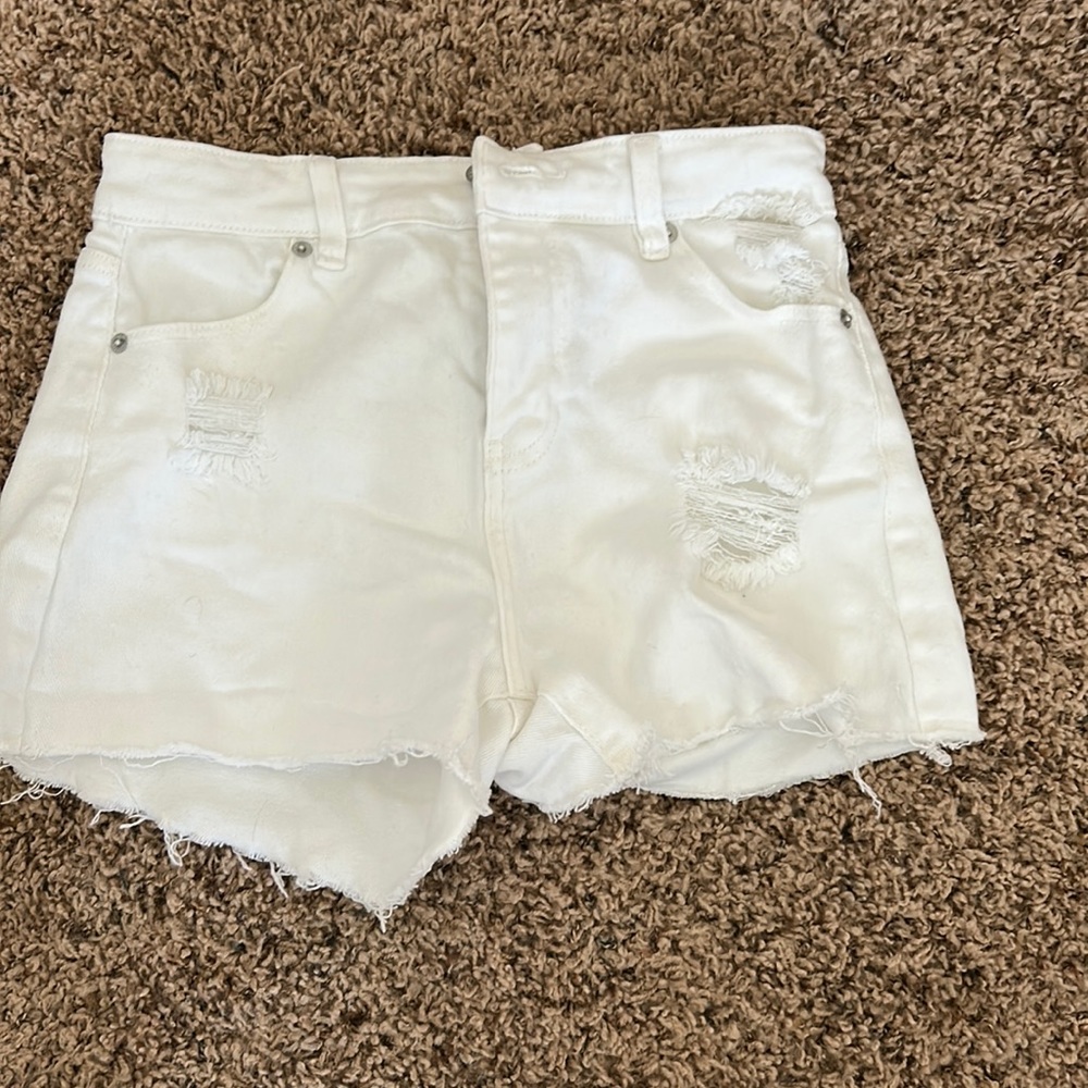 white jean shorts from chelsea & violet